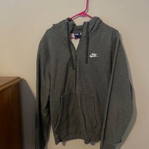 Nike Men's Charcoal Zip-Up Sweater